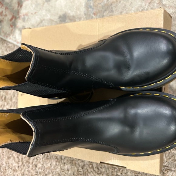 Dr. Martens Black and Yellow Combat Boots with Sturdy Sole - Picture 5 of 5
